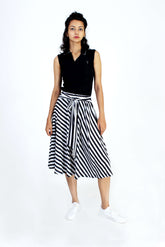 Strips black & White Skirt